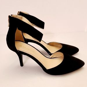 BCBGENERATION black ankle strap heel zip pumps